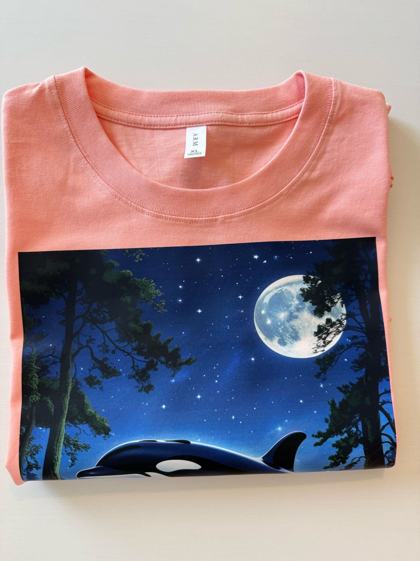 #6-XL- Orca / Killer Whale T-shirt Pink