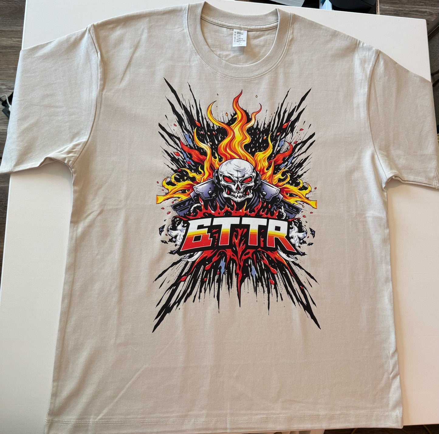 #3-M-Super Fighter 100% men's T-shirt Gray