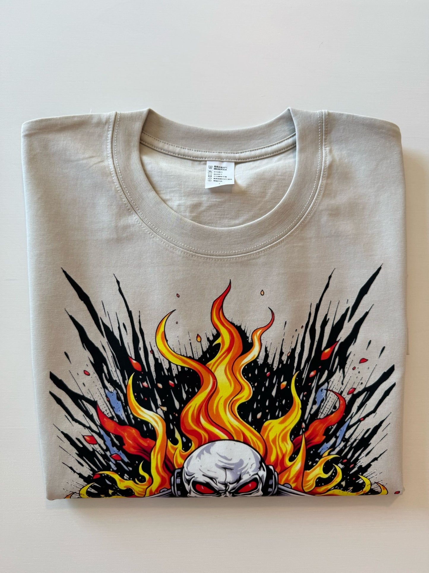 #3-M-Super Fighter 100% men's T-shirt Gray