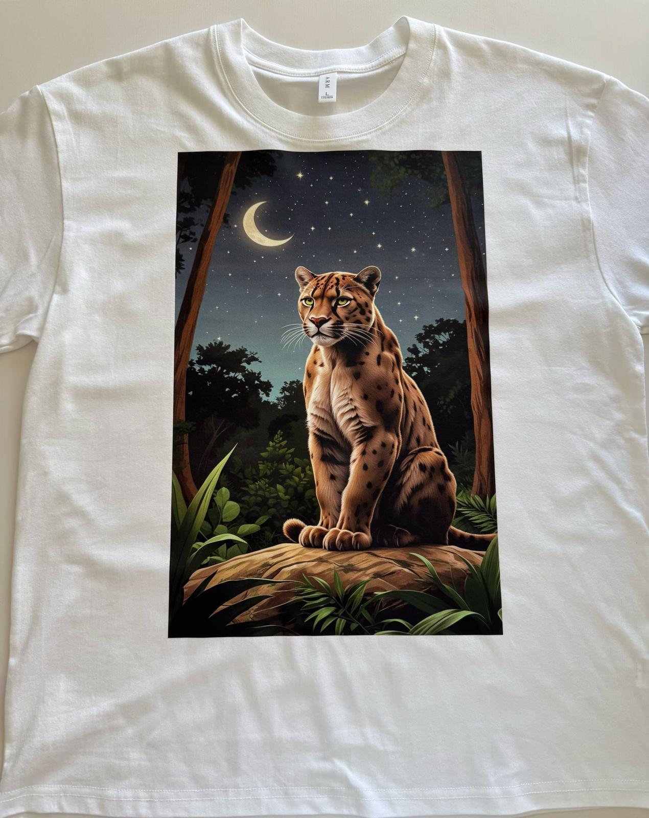 #1094-M- Jaguar-Cotton 100% comfortable breathable T-shirt White