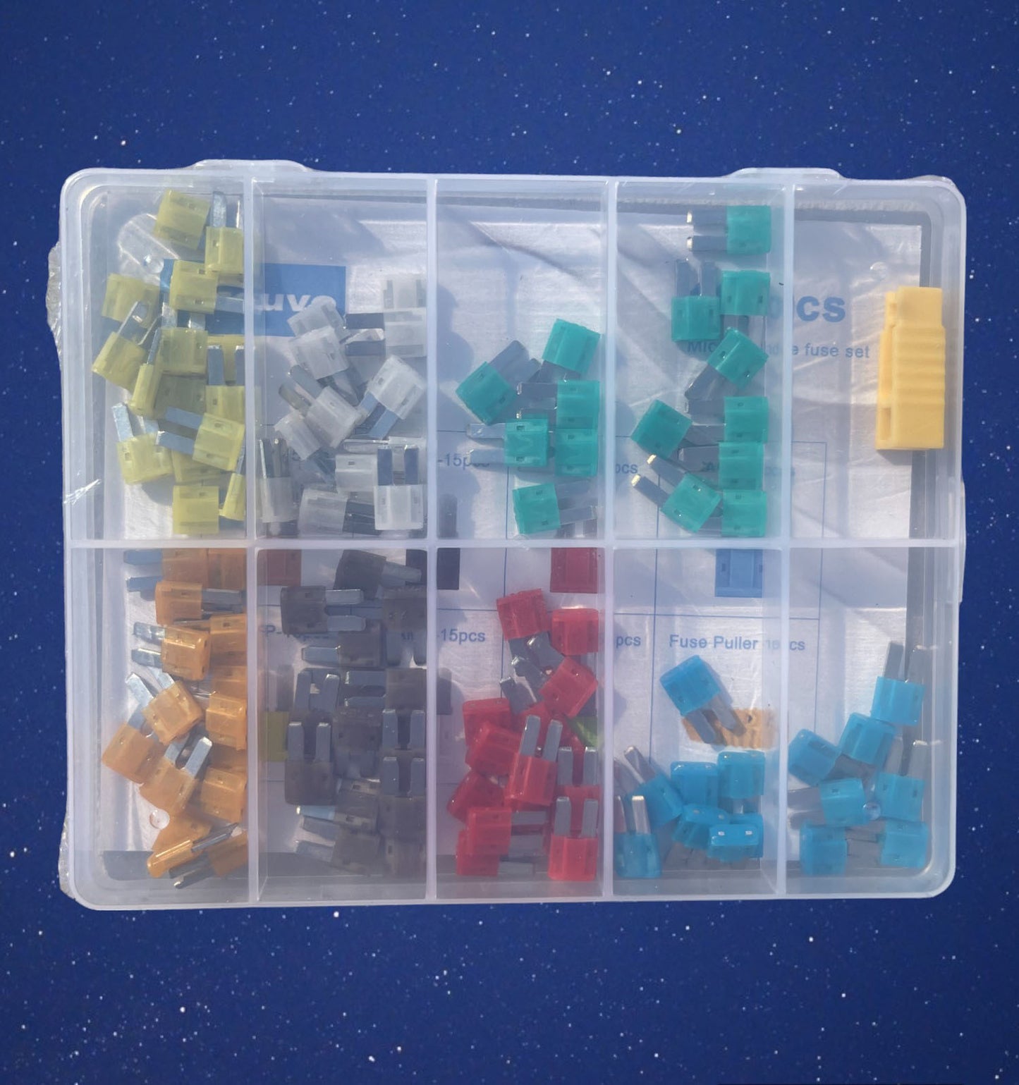 New Package 105 pcs Mini Standards Auto Fuses Kit for Car Truck RV Fuse Puller