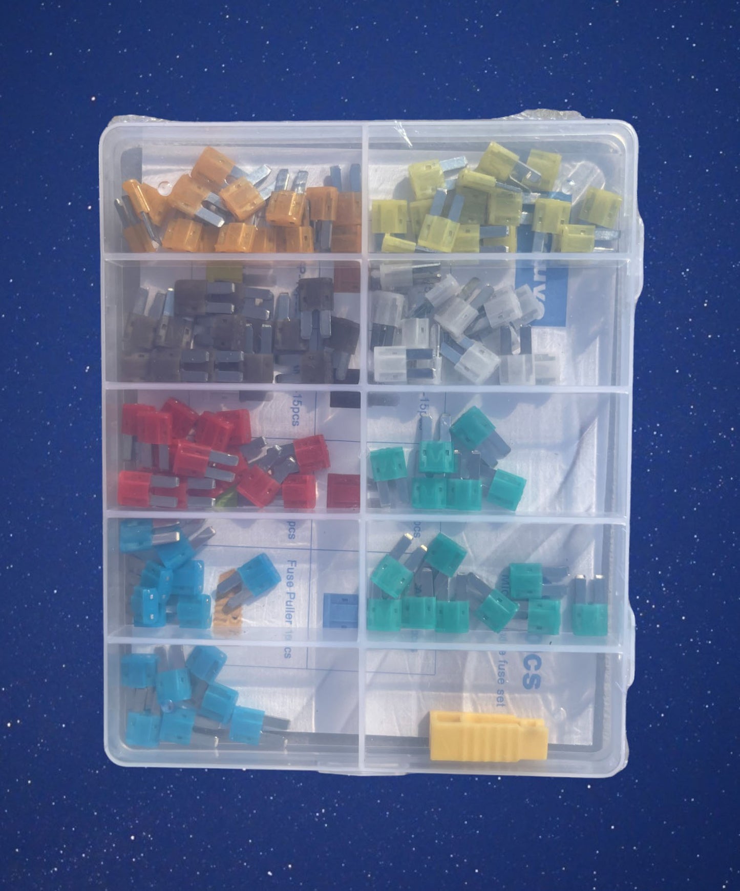 New Package 105 pcs Mini Standards Auto Fuses Kit for Car Truck RV Fuse Puller