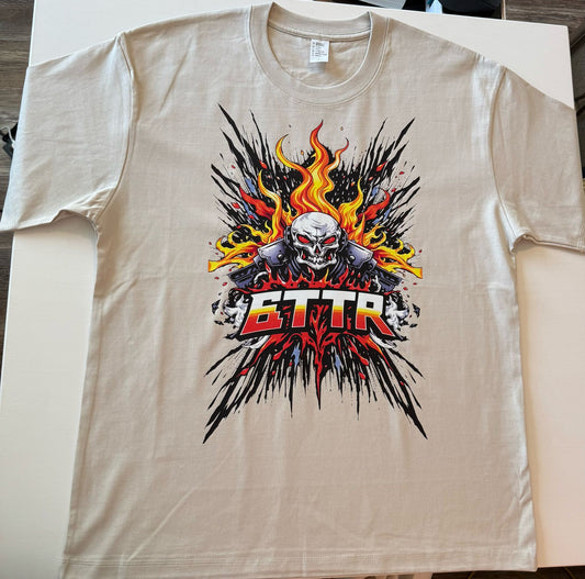 #3-M-Super Fighter 100% men's T-shirt Gray