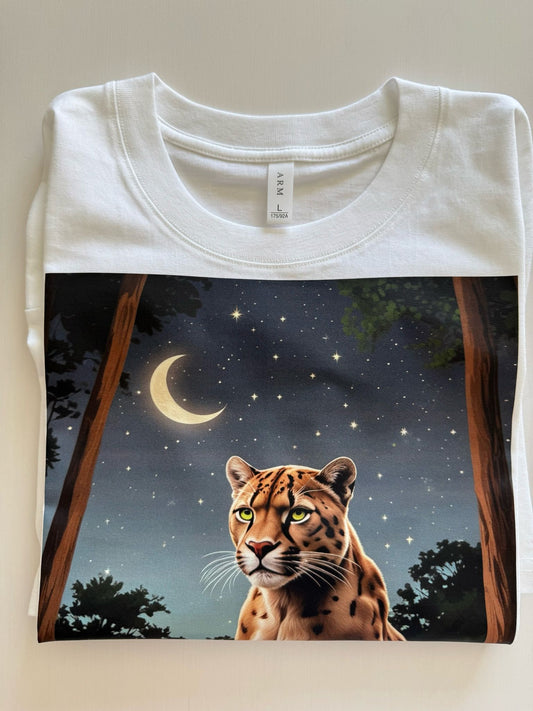 #5-L- Jaguar-Cotton 100% comfortable breathable T-shirt White