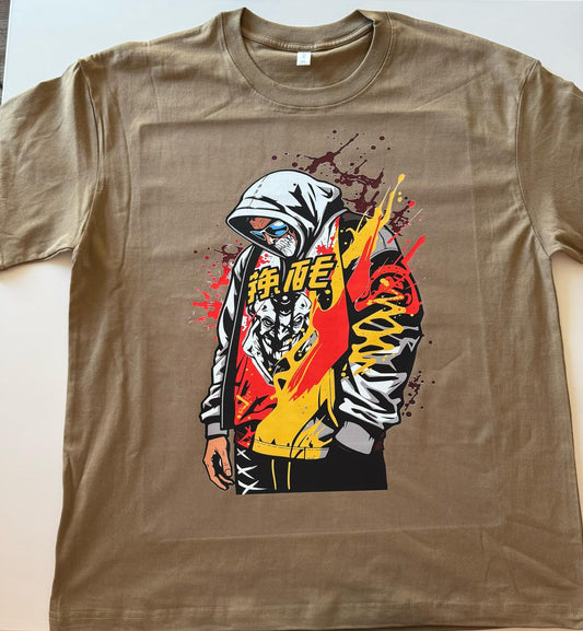 #1-XL- Cotton 100% comfortable breathable T-shirt Kaki