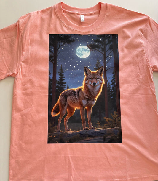 #15-L- Wolf-Cotton 100% comfortable breathable T-shirt Pink