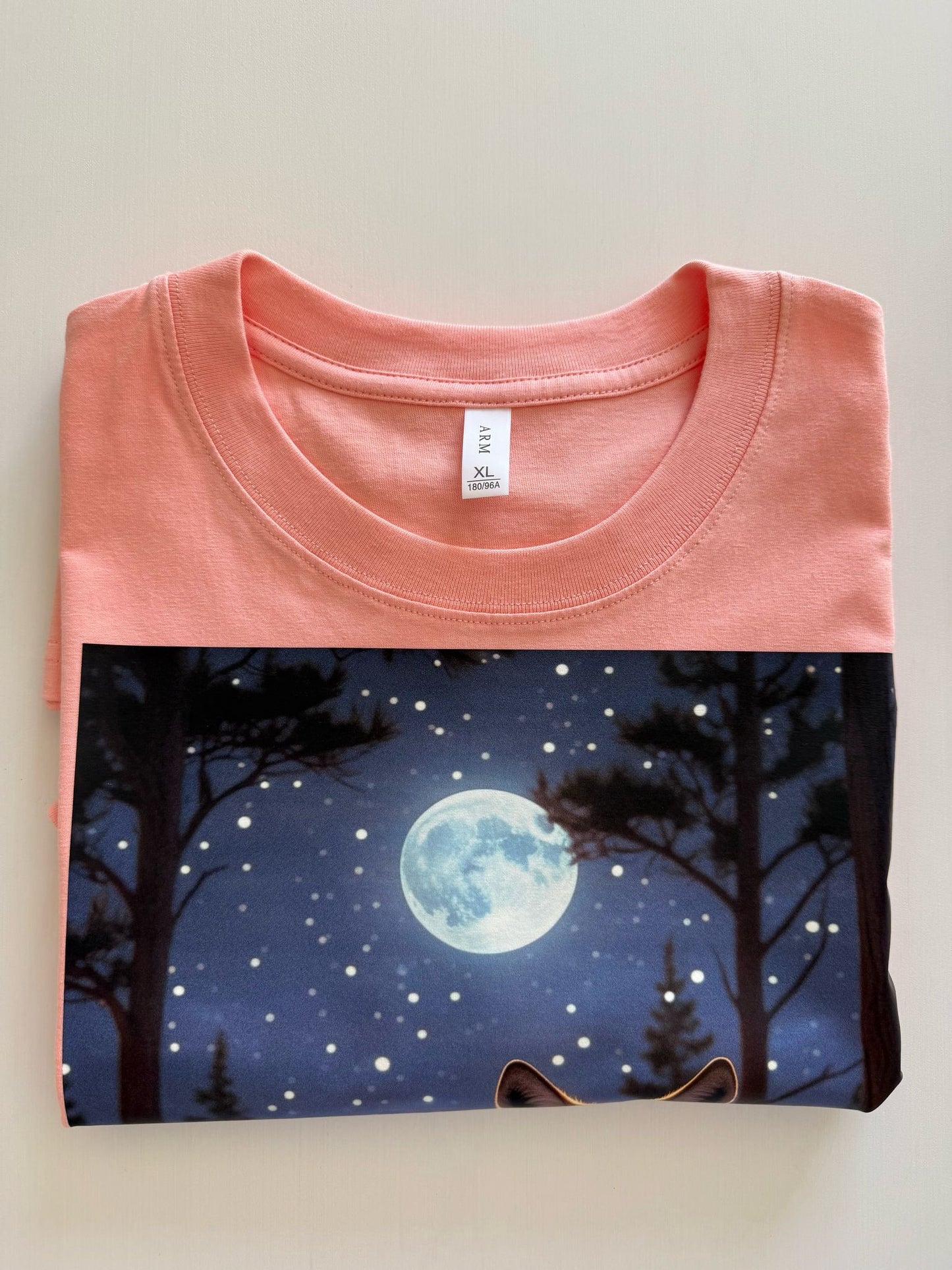#15-L- Wolf-Cotton 100% comfortable breathable T-shirt Pink