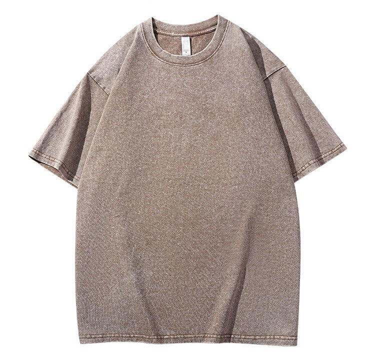 washed heavy cotton t shirt brown