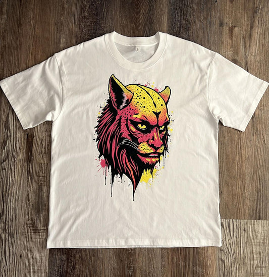 #1090-L- Jaguar-Cotton 100% comfortable breathable T-shirt White